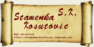 Stamenka Košutović vizit kartica